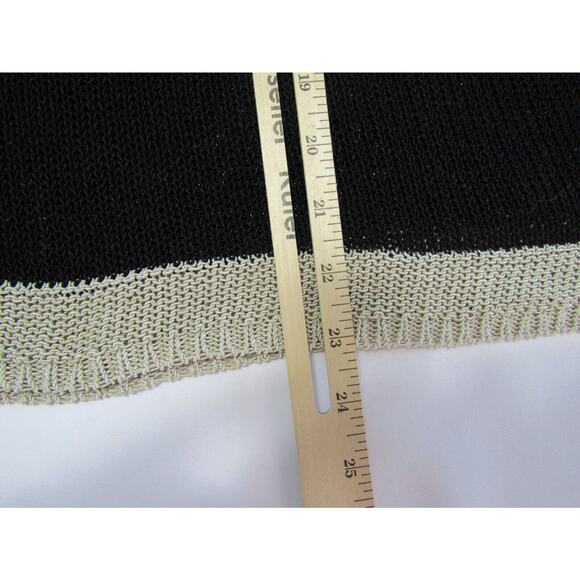 Anne Taylor Black Cable Knit Sweater size L Coastal Nautical Boho Y2K 90s VTG - Picture 7 of 8